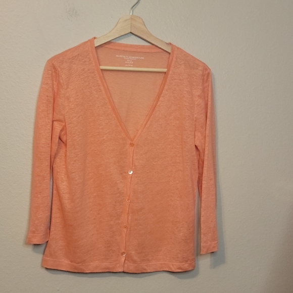 Majestic filatures du lion Tops - Majestic Filatures Du Lion 100% linen Peach color size large top.